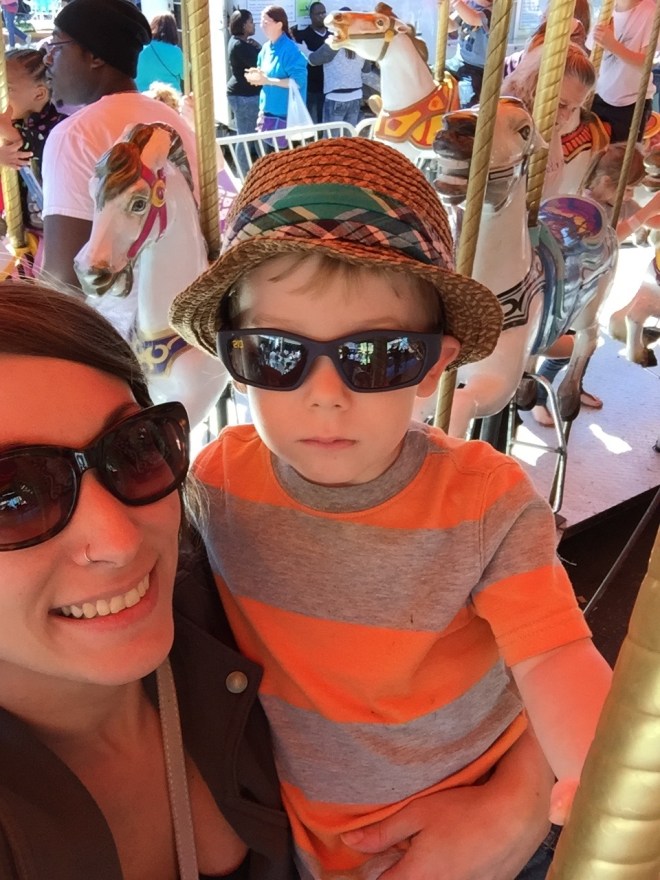 Believe it or not Fox enjoyed his first merry-go-round! 